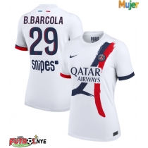 Camiseta Paris Saint-Germain Bradley Barcola #29 Visitante Equipación para mujer 2025-26 manga corta